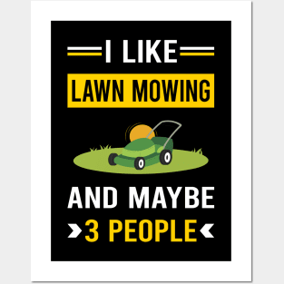 3 People Lawn Mowing Mower Lawnmower Posters and Art